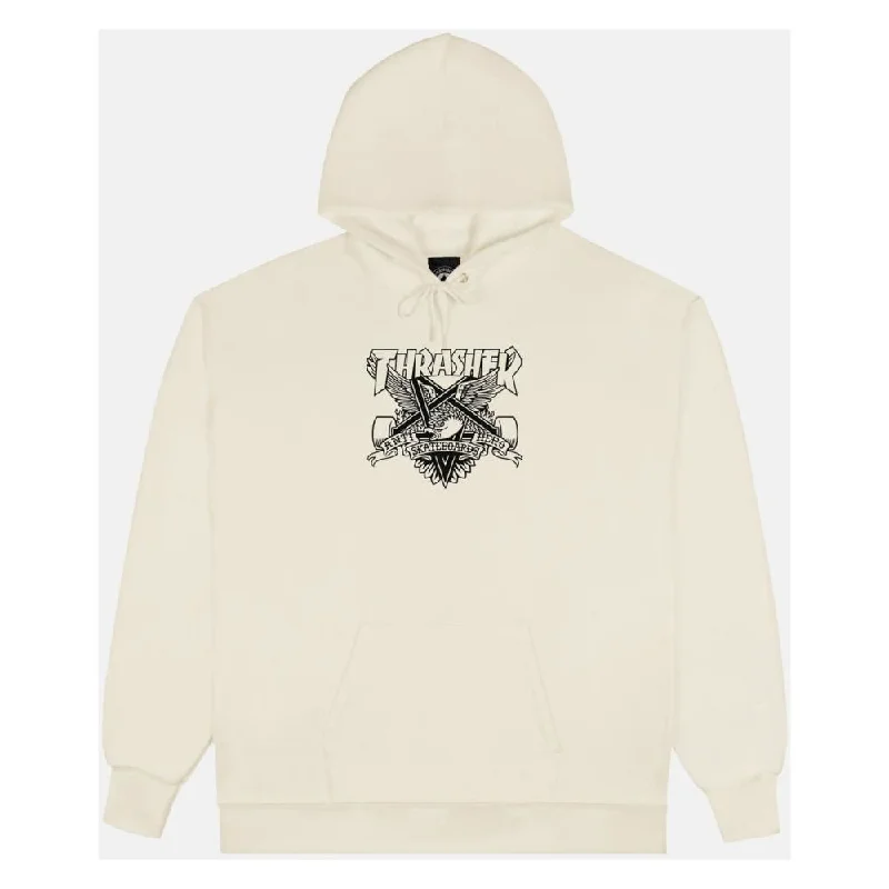 Thrasher X Antihero Hoodie Eaglegram - Sand Hoodie with Hem Elastic Stretchable Comfortable Thrasher X Antihero Hoodie Eaglegram - Sand Hoodie with Hem Elastic Stretchable Comfortable