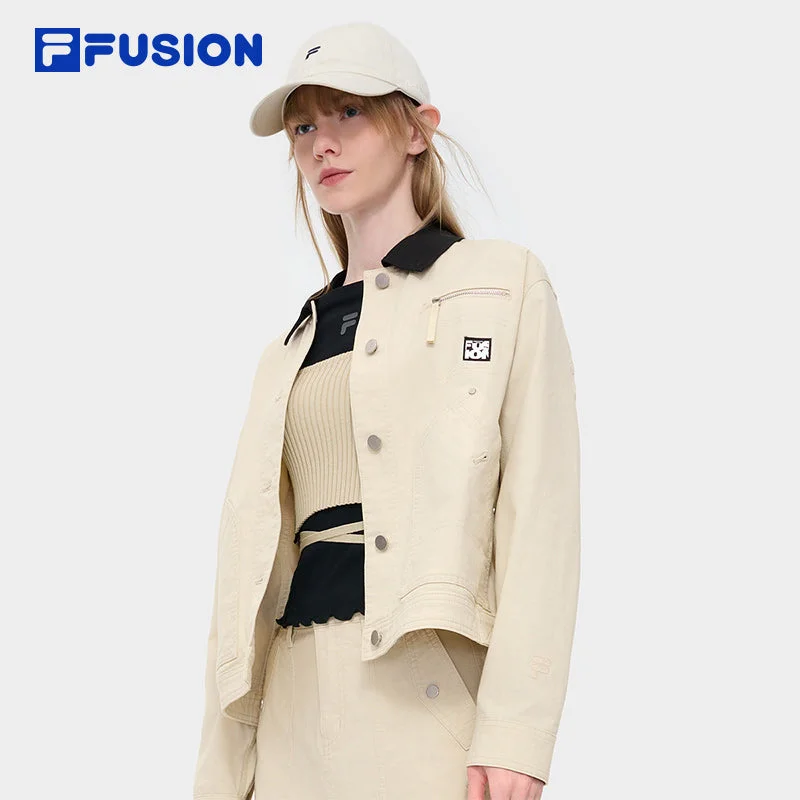FILA FUSION INLINE WORKWEAR STREET SURFER Women Woven Jacket (Beige) Jersey Jacket Tulle Jacket Batik Jacket FILA FUSION INLINE WORKWEAR STREET SURFER Women Woven Jacket (Beige) Jersey Jacket Tulle Jacket Batik Jacket
