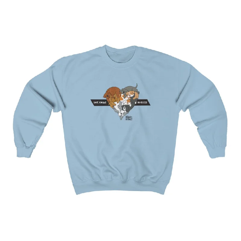 Unisex Heavy Blend™ Crewneck Sweatshirt | Love Knows No Breed | BRINDLE Hoodie with Slit Hem Functional Movement Unisex Heavy Blend™ Crewneck Sweatshirt | Love Knows No Breed | BRINDLE Hoodie with Slit Hem Functional Movement