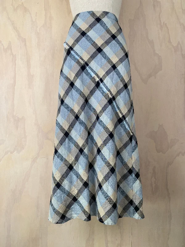 Juna Bias Skirt - Linen Check corduroy skirt durable