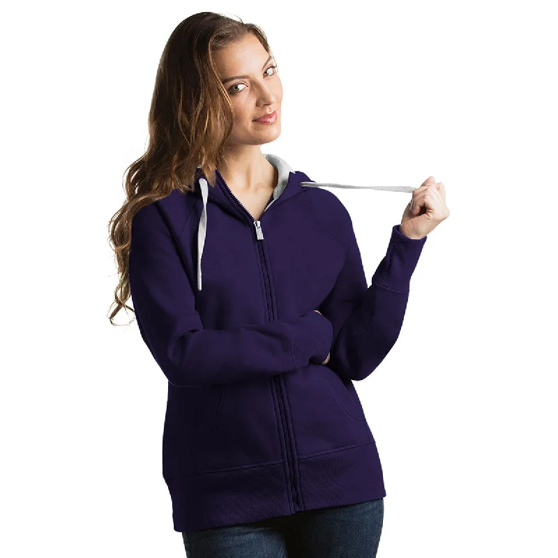 Antigua Women's Dark Purple Victory Hoodie Hoodie with Drawcord Adjustable Secure