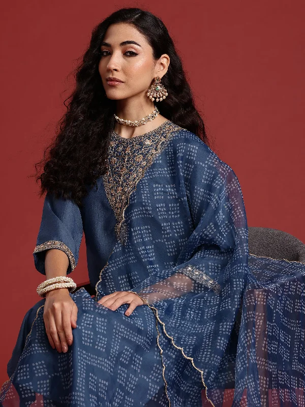 Women Grey Embroidered Straight Kurta Trousers With Dupatta Set Trousers luxurious high-end Women Grey Embroidered Straight Kurta Trousers With Dupatta Set Trousers luxurious high-end