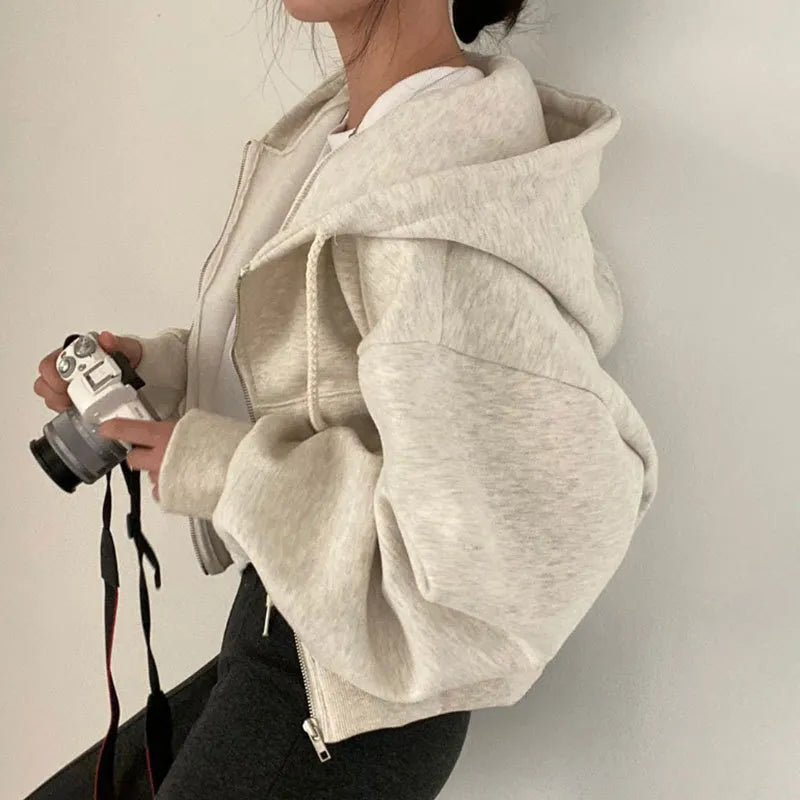 Women Hoodies 2023 Autumn Retro Solid Color Zip Up Oversized Sweatshirts Harajuku Korean Version Long Sleeve Hooded Jackets Coat Hoodie with Hem Raw Edge Edgy Unfinished Women Hoodies 2023 Autumn Retro Solid Color Zip Up Oversized Sweatshirts Harajuku Korean Version Long Sleeve Hooded Jackets Coat Hoodie with Hem Raw Edge Edgy Unfinished