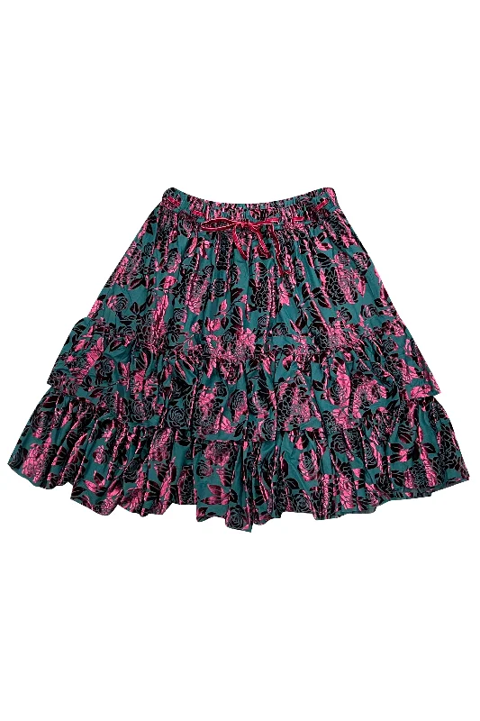 Louisa May Velvet Burnout Ruffle Skirt chiffon skirt airy