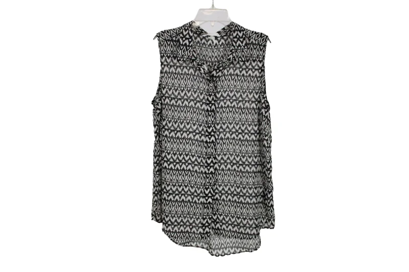 H&M Black White Chiffon Tank | 10 sequin tank top