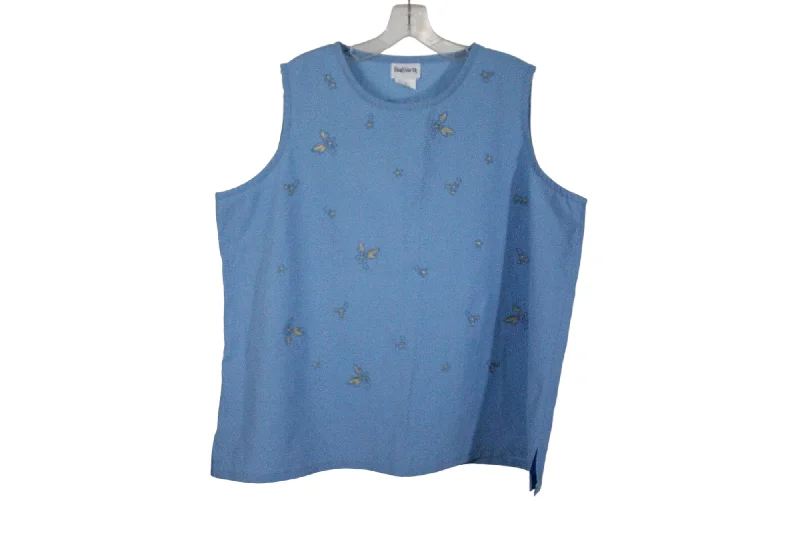 Bonworth Blue Embroidered Tank Top | XL loose fit tank