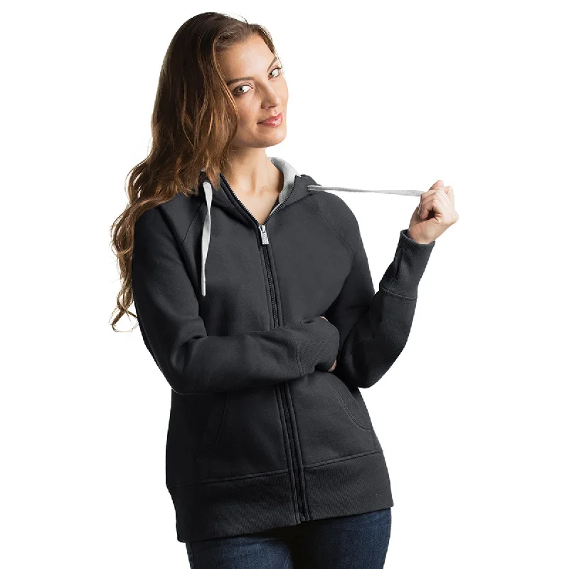 Antigua Women's Charcoal Victory Hoodie Hoodie with Lining Warm Insulated
