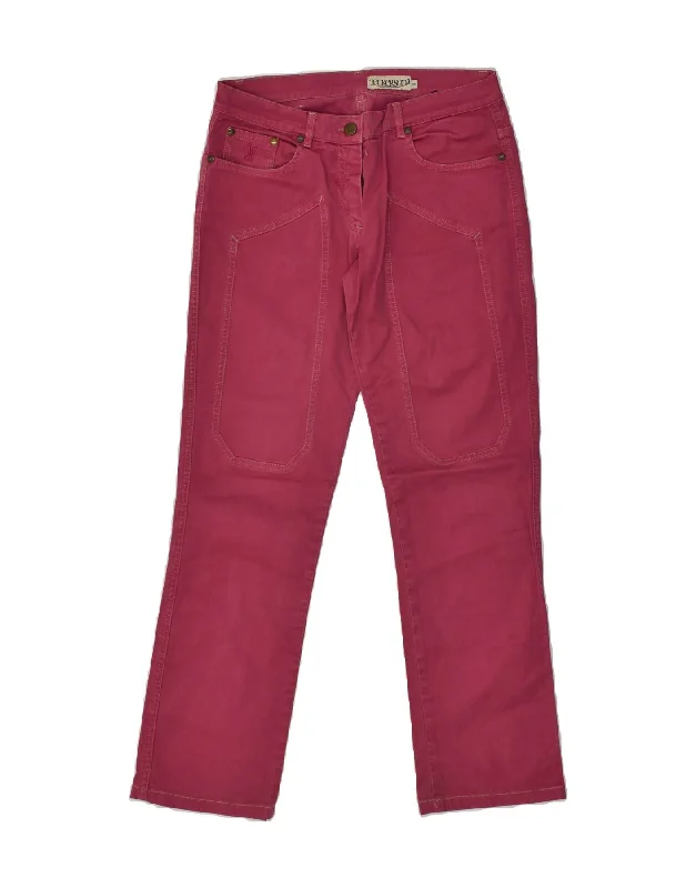 JECKERSON Womens Straight Casual Trousers W29 L29 Pink Trousers Velvet Soft