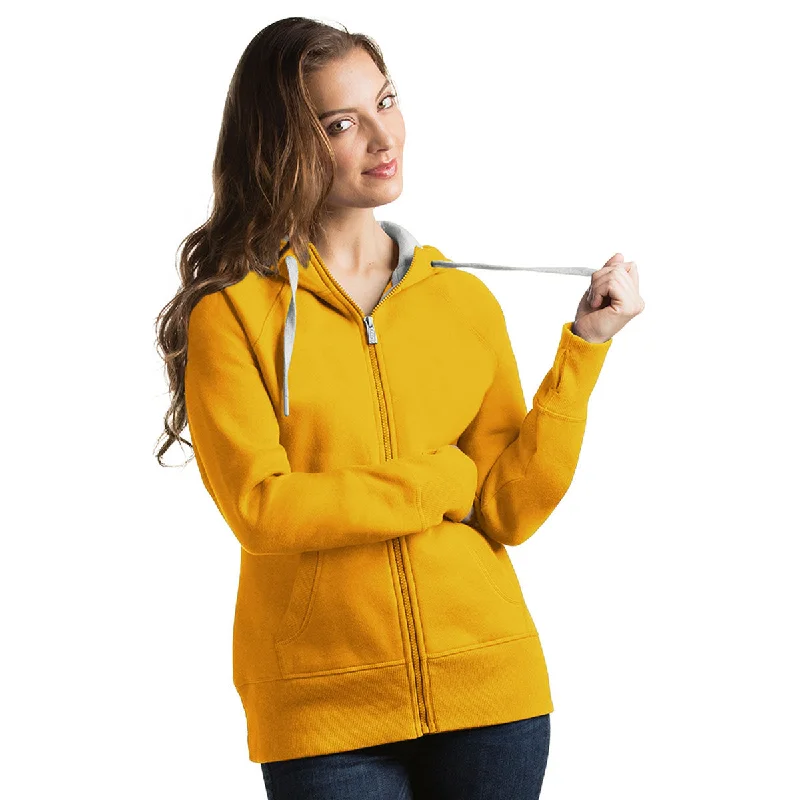 Antigua Women's Gold Victory Hoodie Hoodie with Thumb Holes Functional Cozy