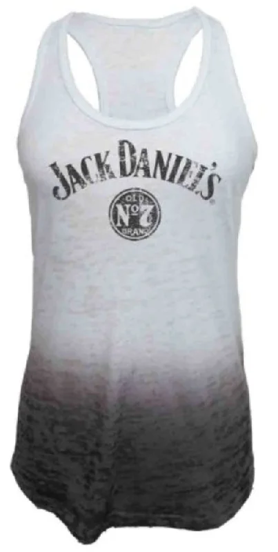 Women's Jack Daniel's White Burnout Racerback Tank Top White fashionable tank top