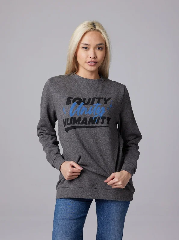 Equity Unisex Pullover - Heather Grey Gathered Sleeve Pullover