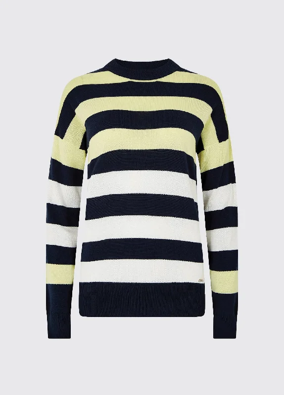 Aranmore Pullover mit Rundhalsausschnitt - Navy Ruffle Sleeve Feminine