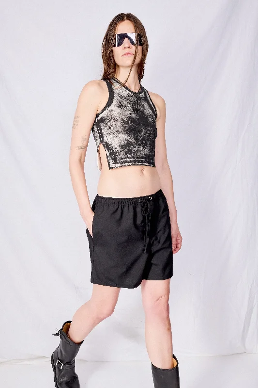 White/Black Roller Stretch Tank relaxed fit tank