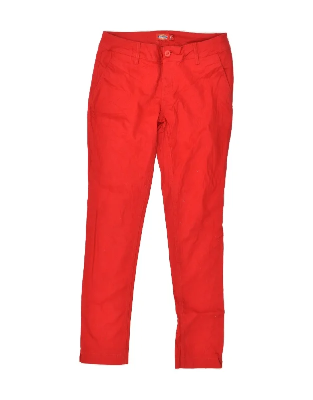 DICKIES Womens Skinny Chino Trousers US 7 Medium W28 L28 Red Trousers Bootcut Casual DICKIES Womens Skinny Chino Trousers US 7 Medium W28 L28 Red Trousers Bootcut Casual