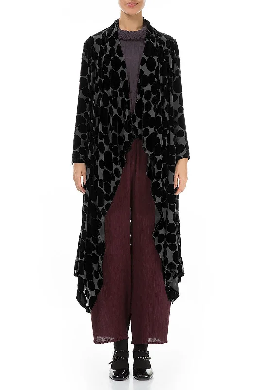 Maxi Open Black Devoré Bubbles Silk Velvet Jacket Herringbone Jacket Checkered Jacket Solid Jacket Maxi Open Black Devoré Bubbles Silk Velvet Jacket Herringbone Jacket Checkered Jacket Solid Jacket