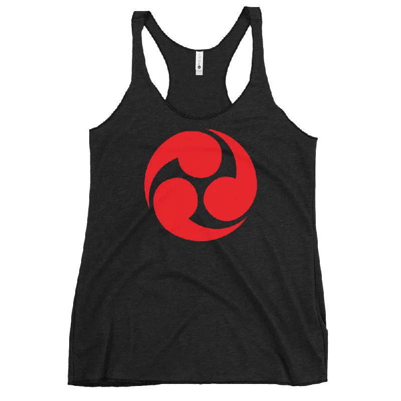 Red Tomoe Mitsudomoe Japanese Symbol Anime Women's Racerback Tank Top Shirt bright tank top Red Tomoe Mitsudomoe Japanese Symbol Anime Women's Racerback Tank Top Shirt bright tank top