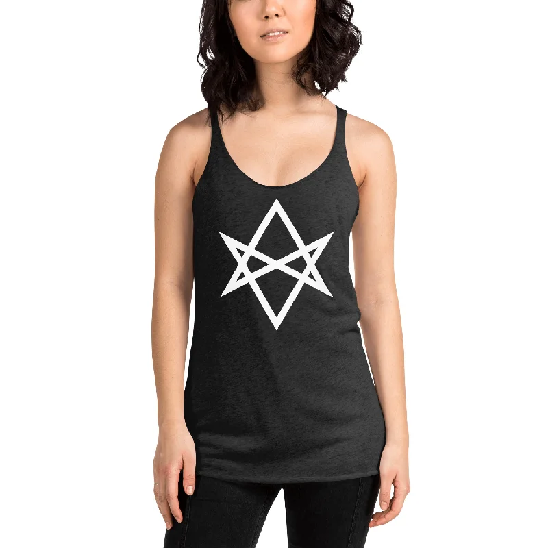 White Unicursal Hexagram Six Pointed Star Women's Racerback Tank Top Shirt essential tank top White Unicursal Hexagram Six Pointed Star Women's Racerback Tank Top Shirt essential tank top