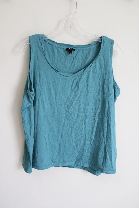 Talbots Blue Tank | 2X Petite lace back tank