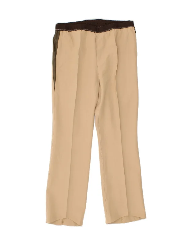 VINTAGE Womens Straight Casual Trousers W32 L25  Beige Trousers Brand Named