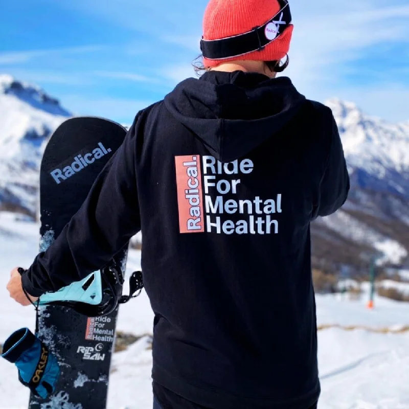 Radical. RIDE FOR MENTAL HEALTH hoodie, unisex - black Hoodie with Emblem Brand Identity