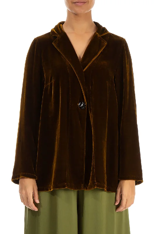 Collar Golden Olive Silk Velvet Jacket Knit Jacket Woven Jacket Fleece Jacket