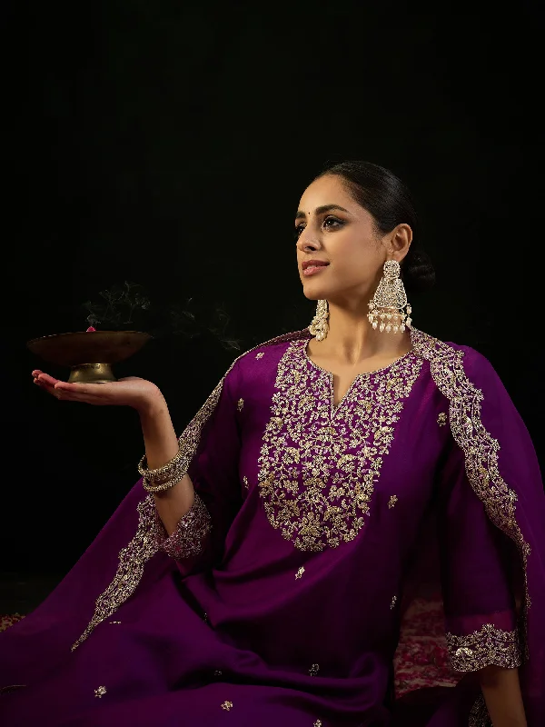 Women Purple Embroidered Straight Kurta Trousers With Dupatta Set Trousers Plaid Checkered Women Purple Embroidered Straight Kurta Trousers With Dupatta Set Trousers Plaid Checkered