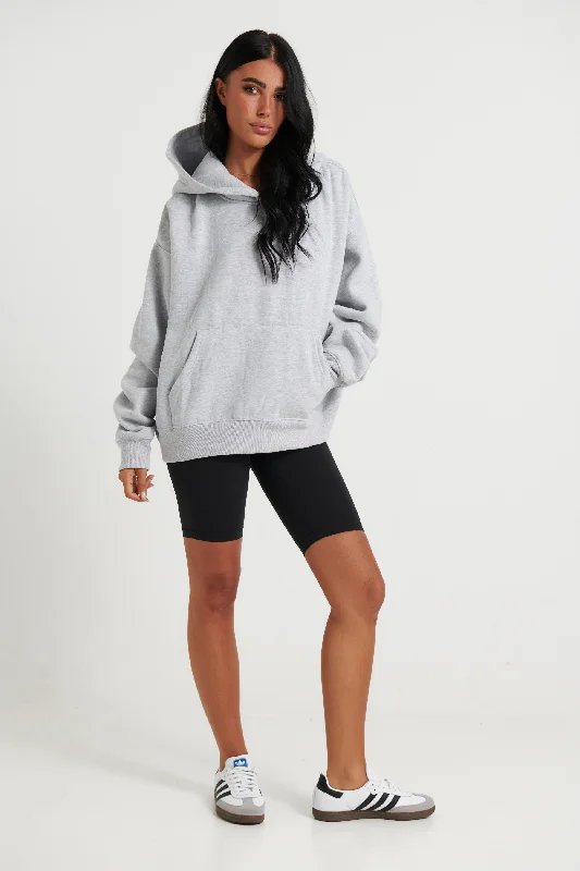 Unisex Roman Cropped Drop Hoodie Grey Hoodie with Hidden Zipper Minimalist Clean
