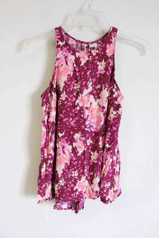 Old Navy Pink Floral Tank | S peekaboo tank top