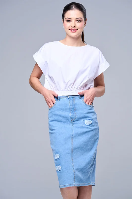 Denim skirt wool skirt thick