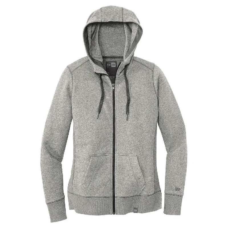 New Era Women's Light Graphite Twist French Terry Full-Zip Hoodie Hoodie with Tie-Dye Psychedelic Retro New Era Women's Light Graphite Twist French Terry Full-Zip Hoodie Hoodie with Tie-Dye Psychedelic Retro