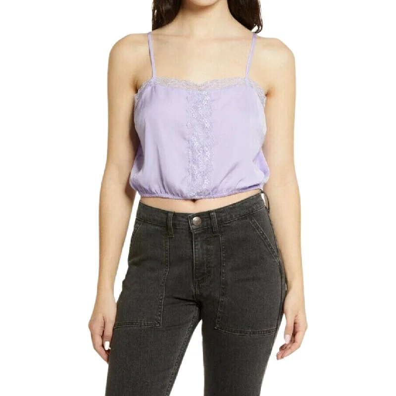 HIPPIE ROSE - Lace-Trim Tank coral tank top