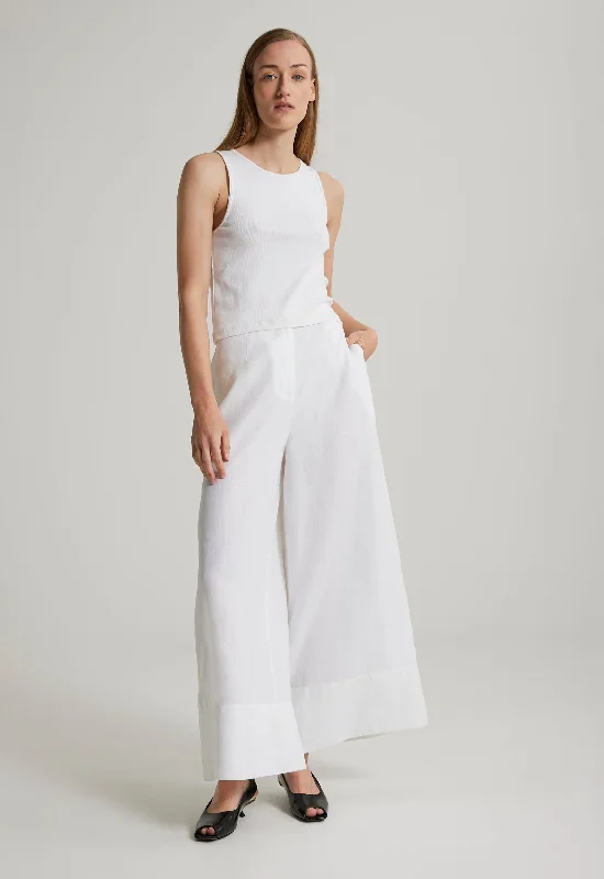 Poem Tank in White v-neck tank top