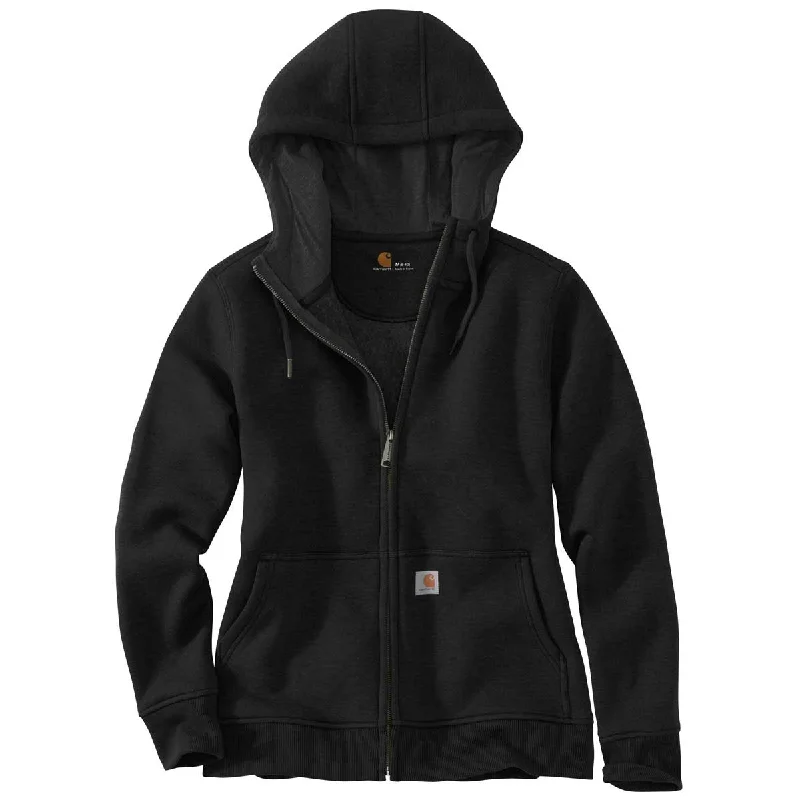 Carhartt Women's Black Clarksburg Full Zip Hoodie Hoodie with Hem Ribbing Snug Secure