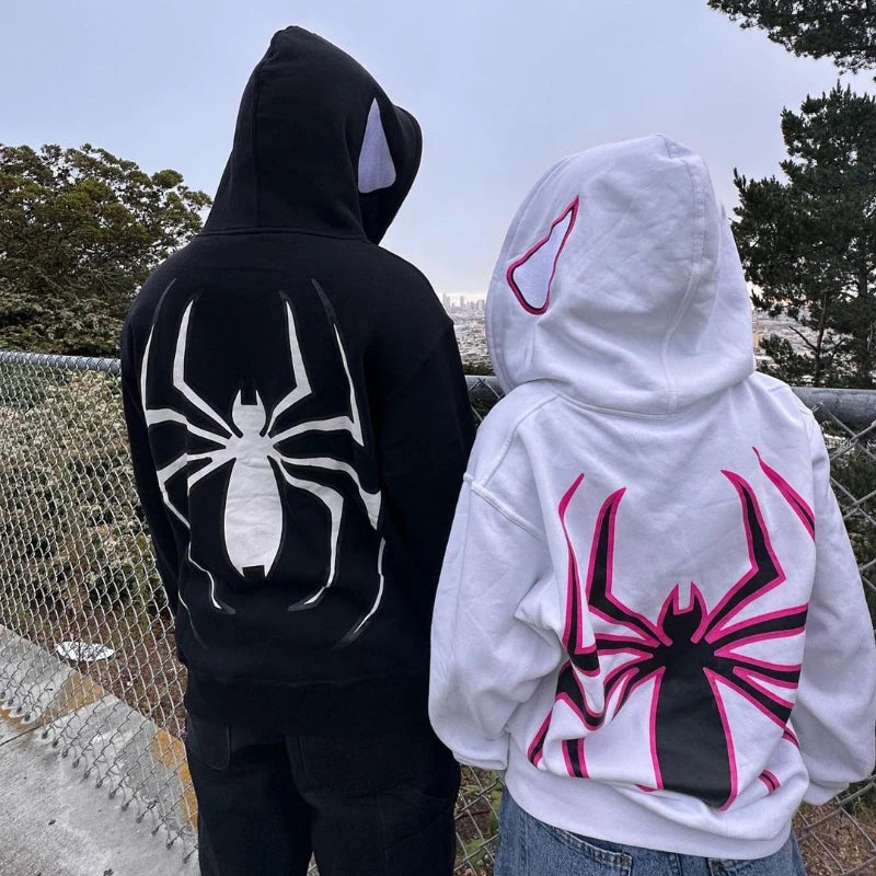Y2k Emo Women Streetwear Hoodie Spider Punk Zip Up Hoodies Graphic Oversized Sweatshirt Gothic Harajuku Kpop Alt Men Clothes Hoodie with Hem Fringe Bohemian Relaxed Y2k Emo Women Streetwear Hoodie Spider Punk Zip Up Hoodies Graphic Oversized Sweatshirt Gothic Harajuku Kpop Alt Men Clothes Hoodie with Hem Fringe Bohemian Relaxed