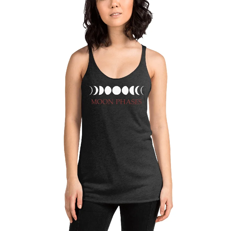 Lunar Moon Phases Waxing Waning New Full Moon Women's Racerback Tank Top Shirt print tank top Lunar Moon Phases Waxing Waning New Full Moon Women's Racerback Tank Top Shirt print tank top