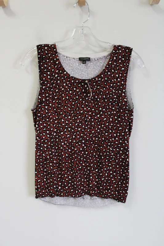 NEW Talbots Brown Leopard Print Knit Tank | M slim fit tank
