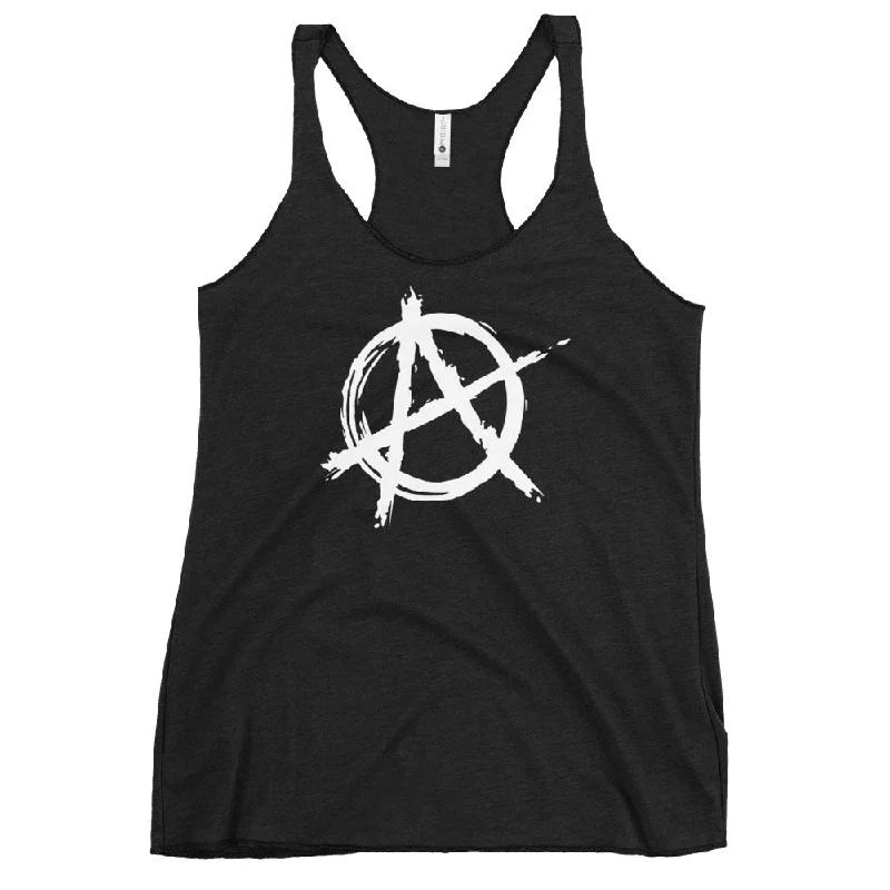 White Anarchy is Order Symbol Punk Rock Women's Racerback Tank Top Shirt fashionable tank top White Anarchy is Order Symbol Punk Rock Women's Racerback Tank Top Shirt fashionable tank top