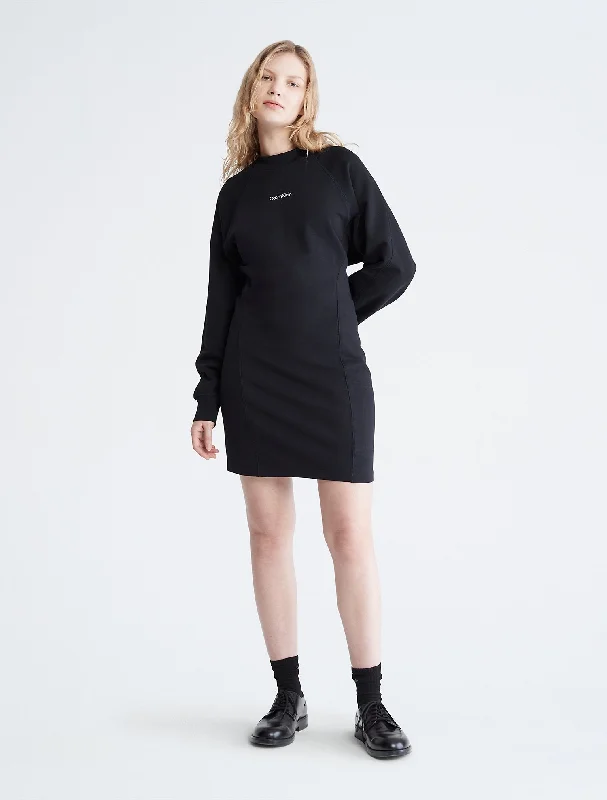 Calvin Klein Standard Logo Sweatshirt Dress - Women Hoodie Jacket Zipper Layering