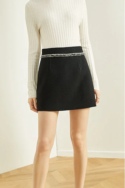 Fansilanen | Fringe Black Skirt wrap skirt elegant