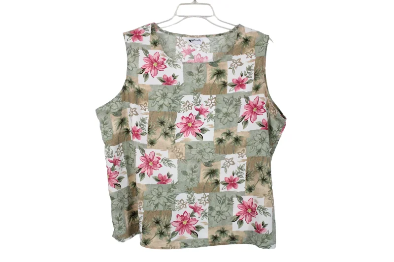 Bonworth Green Floral Tank Top | XL Petite comfortable tank top
