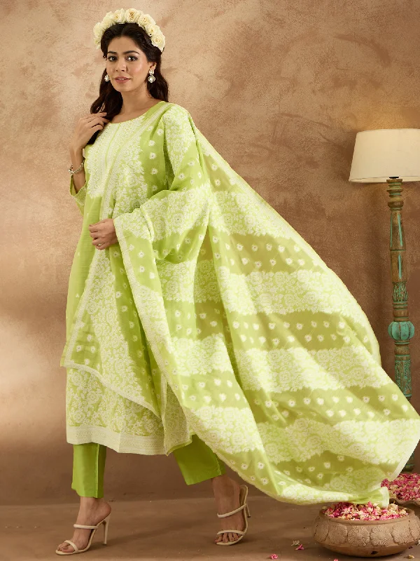 Women Green Woven Design Straight Kurta Trousers With Dupatta Set Trousers Velvet Soft Women Green Woven Design Straight Kurta Trousers With Dupatta Set Trousers Velvet Soft