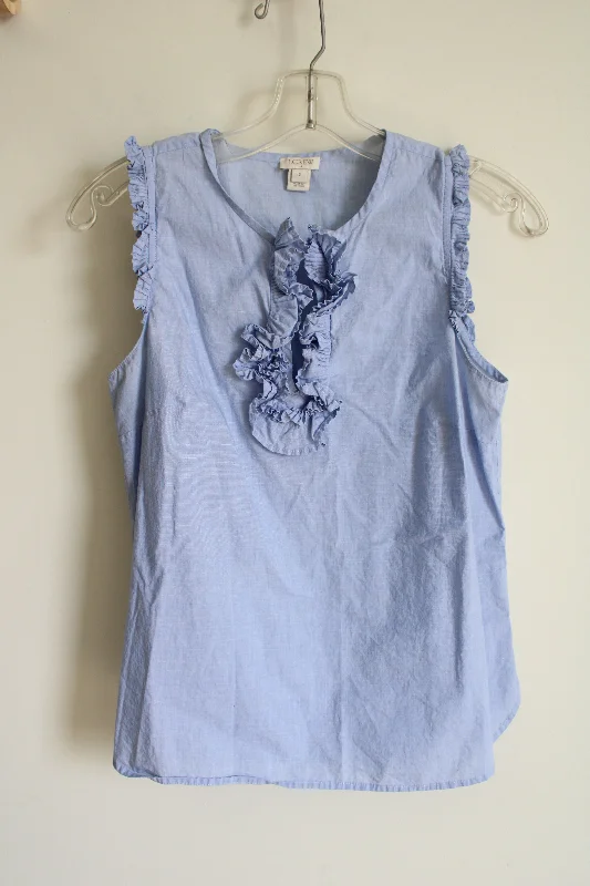 J.Crew Blue Ruffle Front Tank | 2 lavender tank top