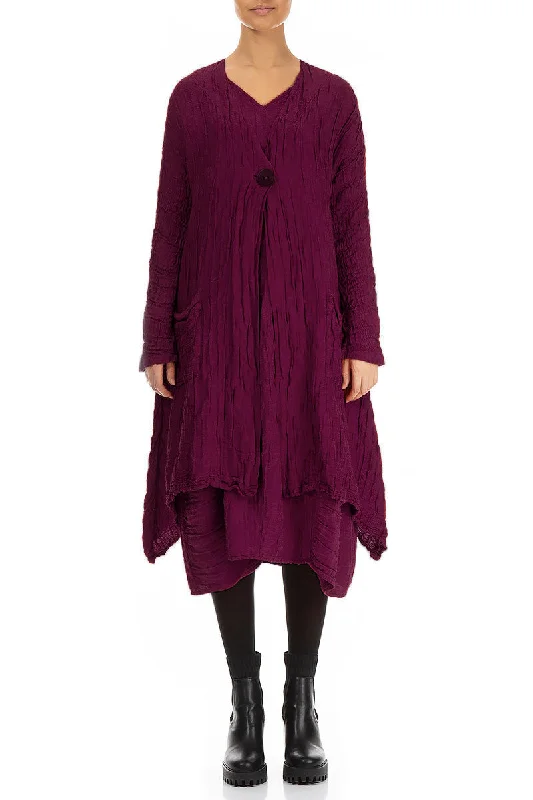 Dropped Edge Crinkled Magenta Silk Jacket Notch Collar Jacket Peter Pan Collar Jacket Cowl Neck Jacket Dropped Edge Crinkled Magenta Silk Jacket Notch Collar Jacket Peter Pan Collar Jacket Cowl Neck Jacket