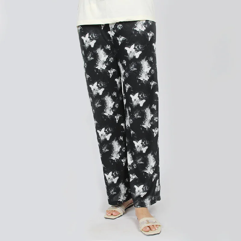 Women's Printed Trouser - Black Trousers Running Lightweight