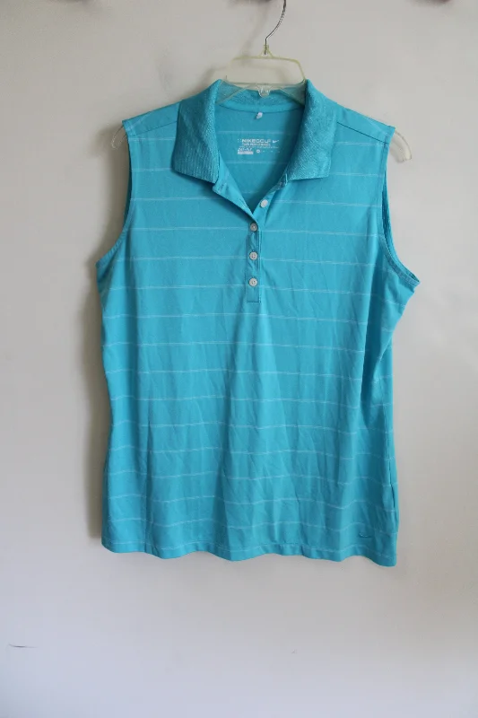 Nike Golf Dri-Fit Blue Striped Polo Tank | XL halter tank top