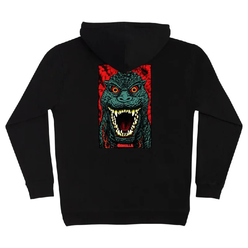 Santa Cruz Youth Hoodie Godzilla Destroyer - Black Hoodie with Button Classic Timeless Santa Cruz Youth Hoodie Godzilla Destroyer - Black Hoodie with Button Classic Timeless