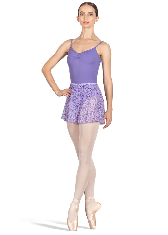 Floral Printed Mesh Pull-On Skirt (Lilac Haze) wool skirt thick
