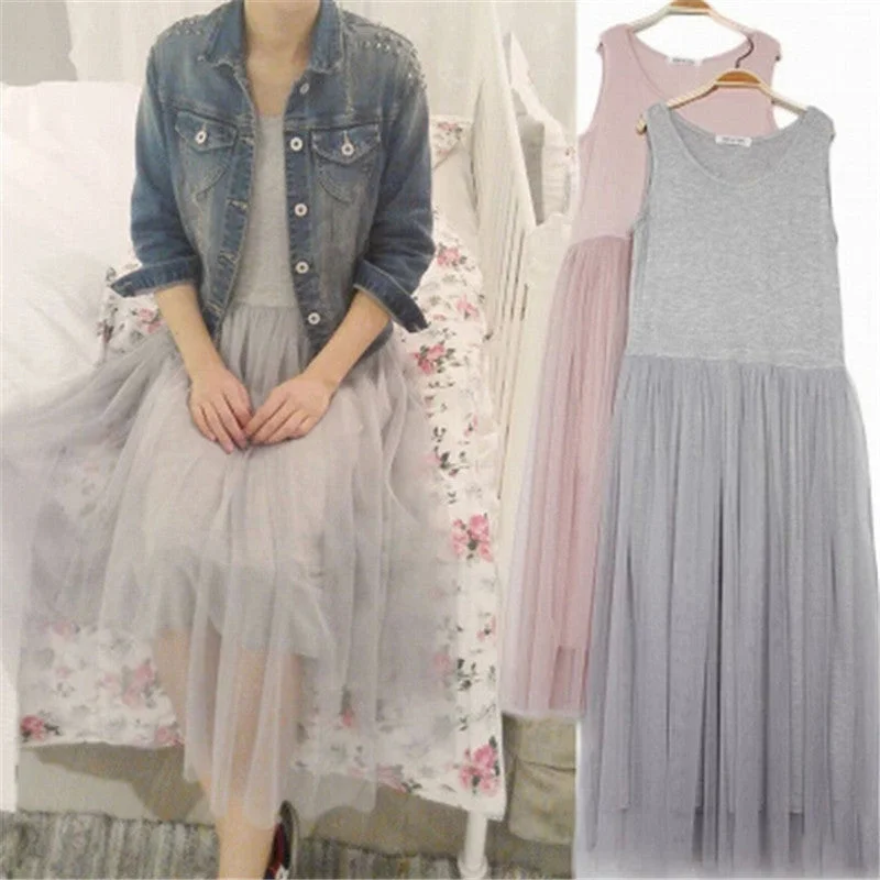 FIVE PANDA Style Maxi Long Dress Women Fashion Casual Sleeveless Gauze dress Vintage Party Vestidos Ladies ZMF9856327