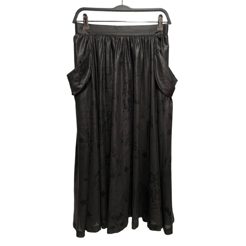 HYSTERIC GLAMOUR/Long Skirt/M/Black/Polyester/All Over Print/01172AK03 denim skirt casual
