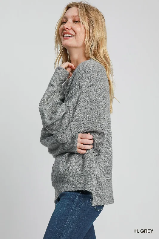 Wool Blend Oversized Pullover Sweater Chenille Soft Sweater